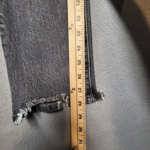 Levis 501 Jeans Womens 10? 30x28 Black Denim Straight Leg Distressed Button Fly - Picture 9 of 13